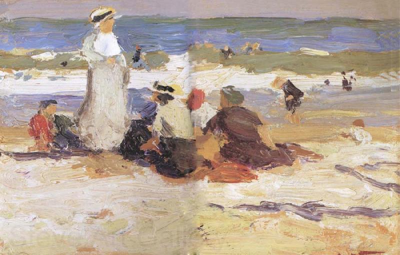 Edward Henry Potthast Prints At the beach France oil painting art